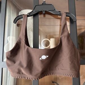 Planet NUSA Box1 Power Sports bra tank chocolate brown logo